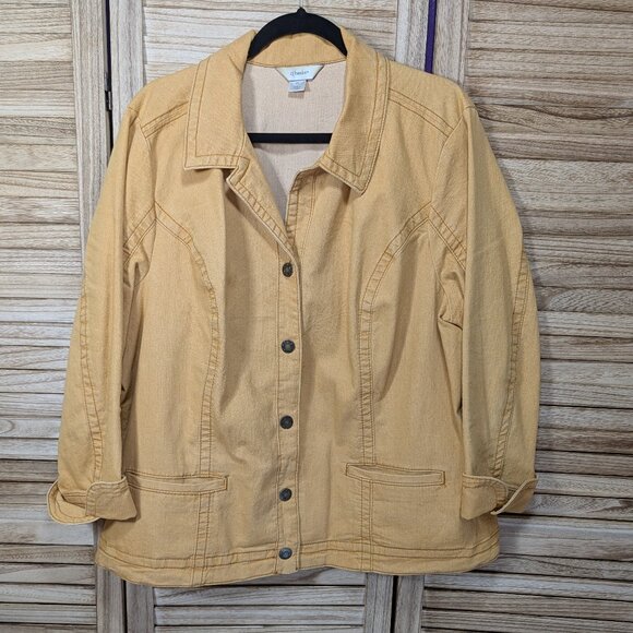 CJ Banks Yellow Denim Jacket Size 2X - Picture 1 of 11